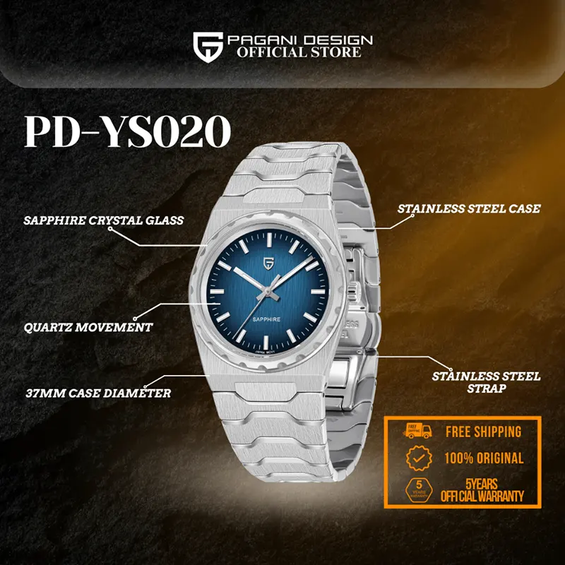 Pagani Design Super Slim Blue Dial Men's Watch- PD-YS020